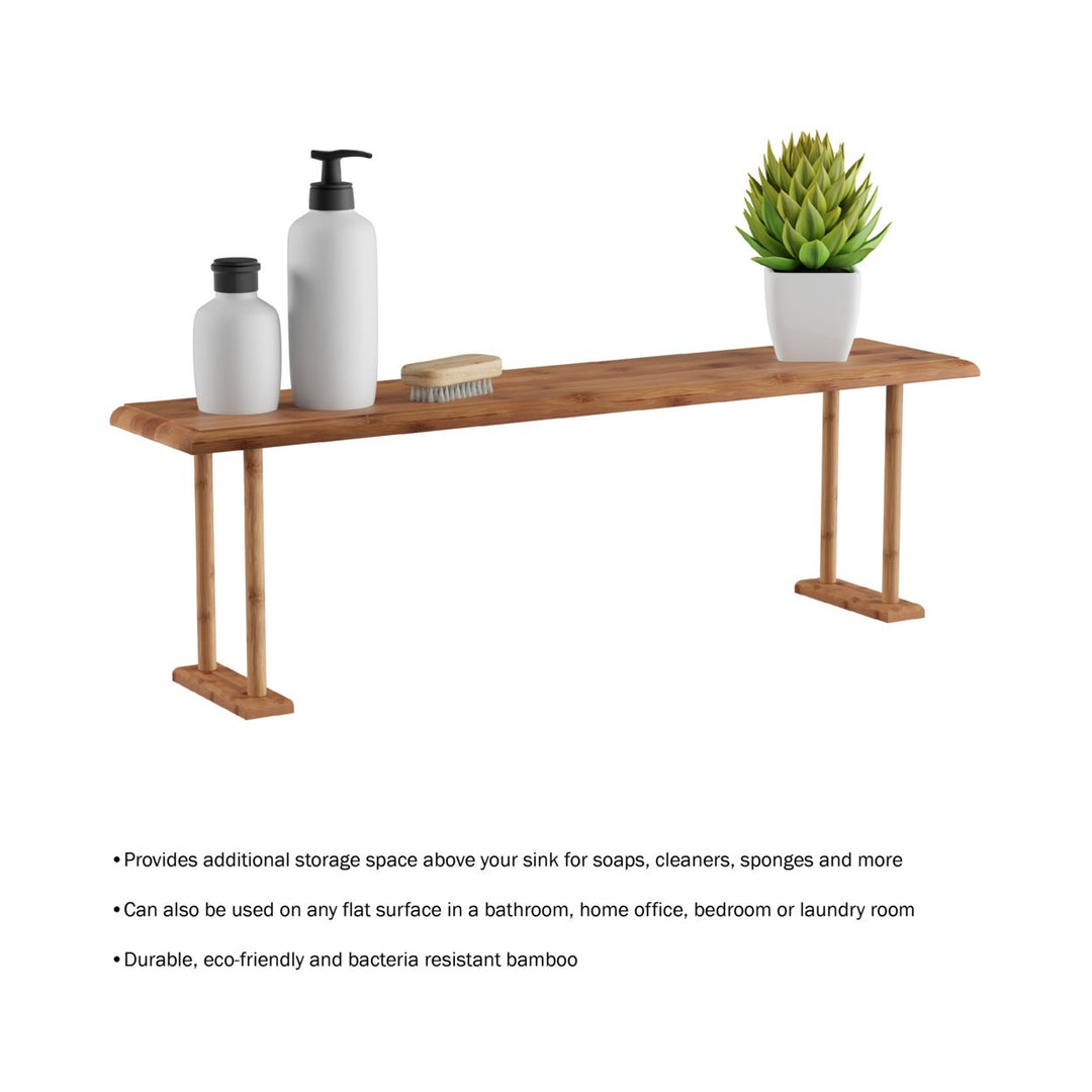 Wooden Bamboo Sink Shelf-Countertop Organizer for Kitchen, Bathroom, Bedroom, Office Image 4