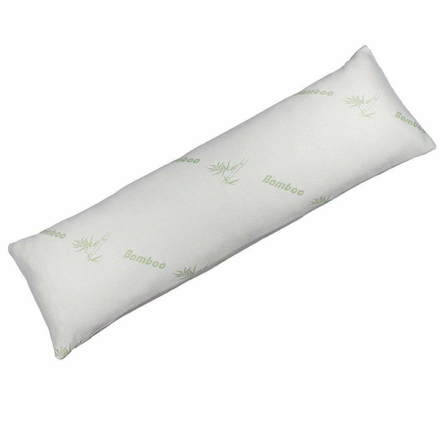 Memory Foam Body Pillow with Bamboo Fiber Cover- Antibacterial, Mildew Proof for Side, Stomach, Back Sleepers and Image 1