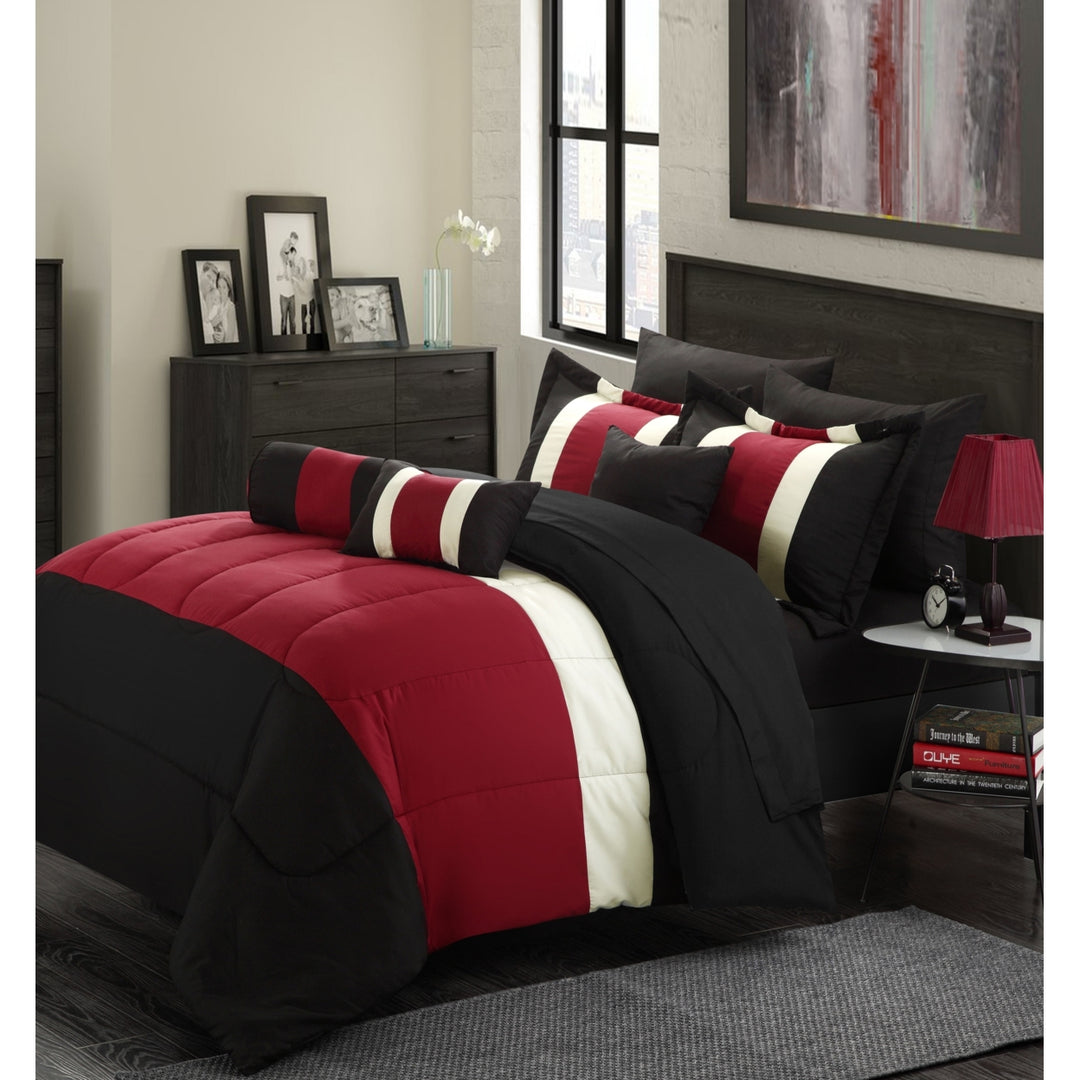 Sebastian 10-Piece Complete Bed in a Bag Bedding with Bed Sheet Set, Comforter Set, and Decorative Pillows Image 3