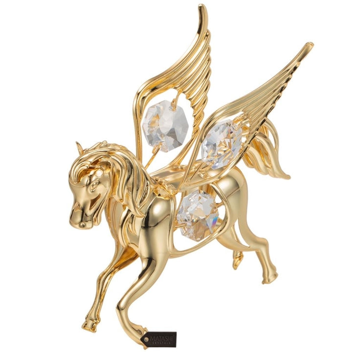 Matashi 24K Gold Plated Crystal Studded Flying Pegasus Ornament Image 3