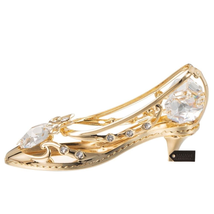 Matashi 24K Gold Plated Crystal Studded Lady Shoe Ornament Image 3