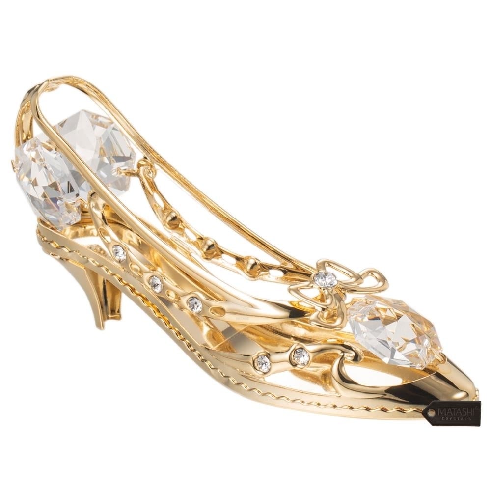 Matashi 24K Gold Plated Crystal Studded Lady Shoe Ornament Image 4