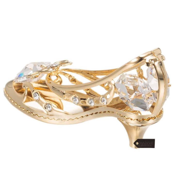 Matashi 24K Gold Plated Crystal Studded Lady Shoe Ornament Image 5