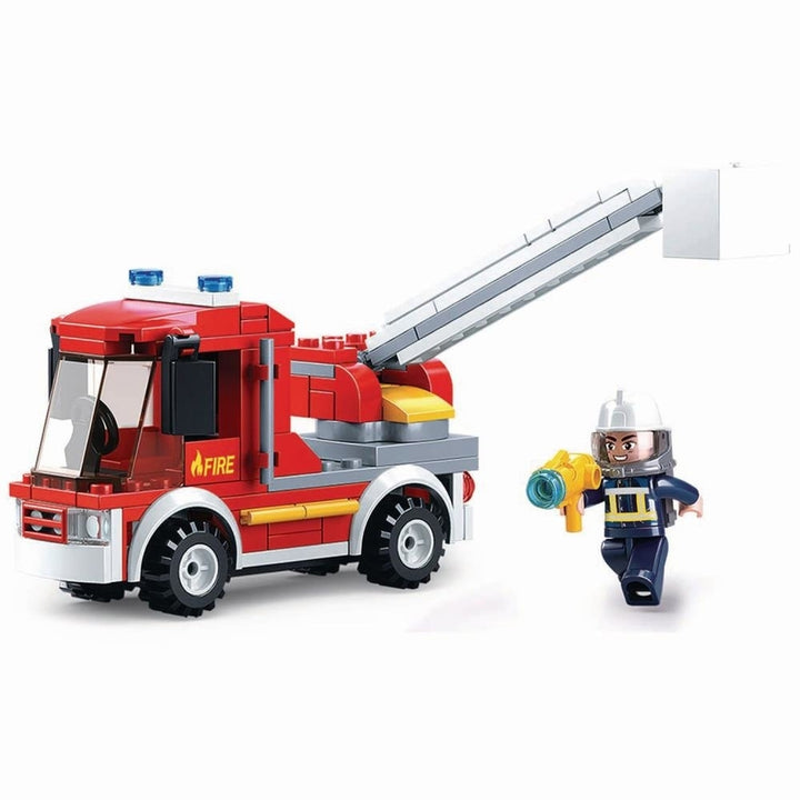 Sluban Kids Fire Truck Fire Jeep Fire Truck Bucket Truck Fire Boat 653 Pcs and Dimple Kids Small Washable Coloring Play Image 2