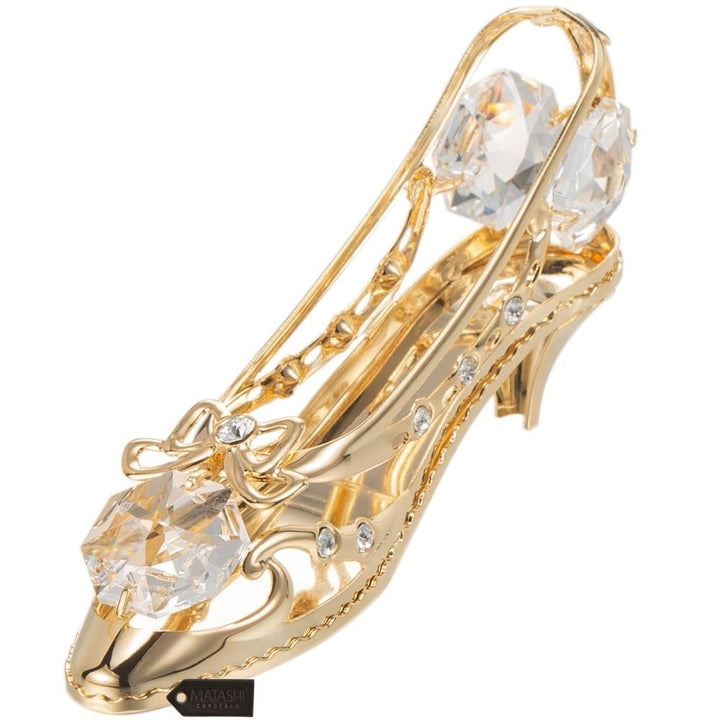 Matashi 24K Gold Plated Crystal Studded Lady Shoe Ornament Image 2