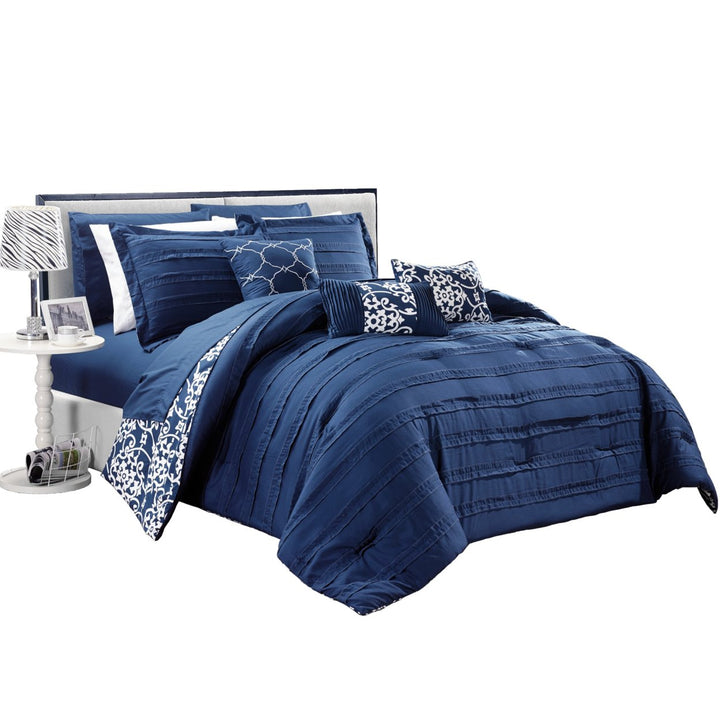 10-Piece Reversible Bed In A Bag Comforter & Sheet Set, Multiple Colors Image 1