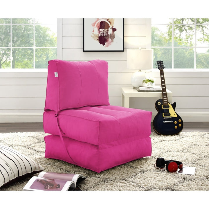 Loungie Cloudy Foam Lounge Chair-Convertible Bean Bag-Indoor- Outdoor-Self Expanding-Water Resistant Image 1