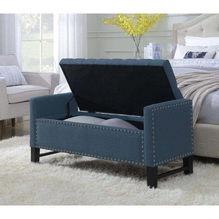 Kurt Neo Traditional Velvet Tufted Storage Bench Image 10