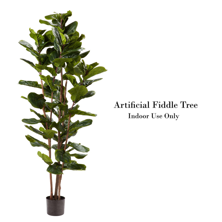 Artificial Indoor 72-Inch Faux Fiddle Leaf Fig Tree in Pot Image 3