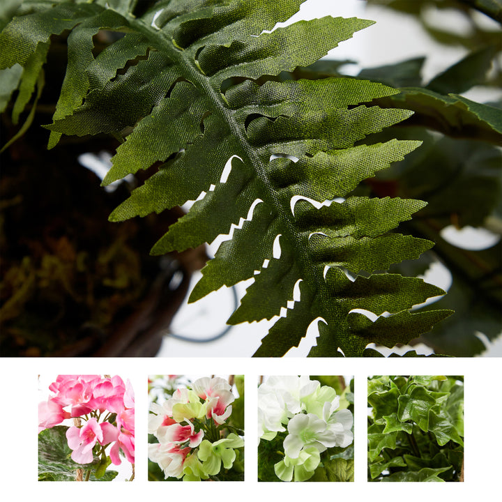 Faux Boston Fern Hanging Natural and Lifelike Artificial Arrangement and Imitation Greenery with Basket Image 6