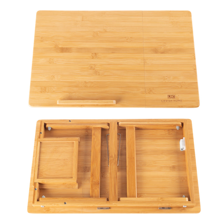 Lap Desk Bamboo Travel Tray with Magnetic Base Breakfast in Bed TV Tray Image 6