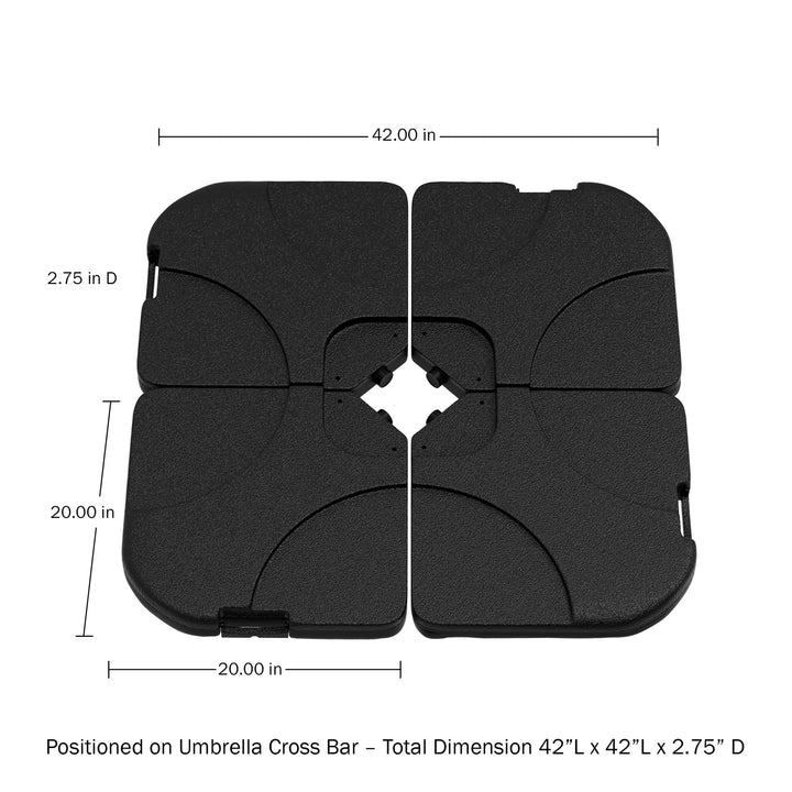 Umbrella Stand  220 Lb. Capacity, 4-Piece Fillable Weighted Cantilever and Offset Umbrella Base with Handle for Deck, Image 4