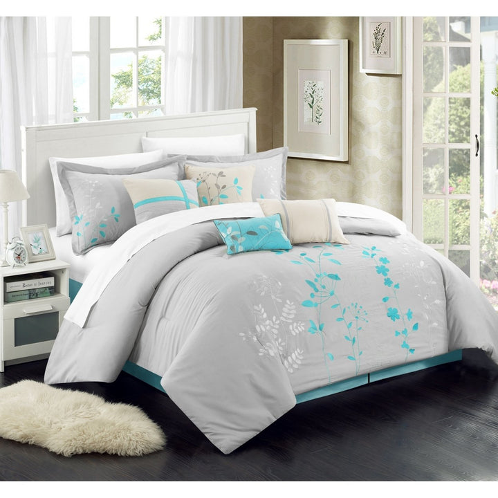 Brooke 8-Piece Embroidered Bed Comforter Set Image 1