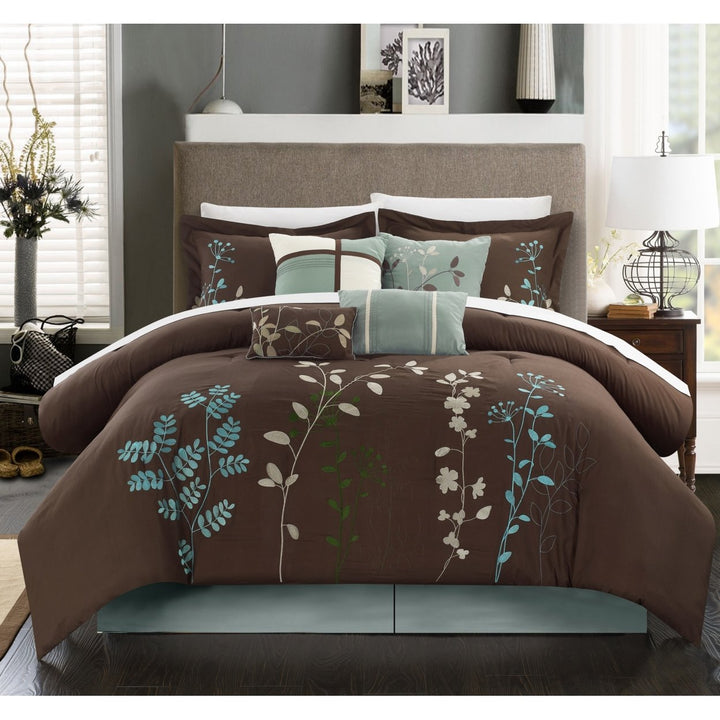 Brooke 8-Piece Embroidered Bed Comforter Set Image 8