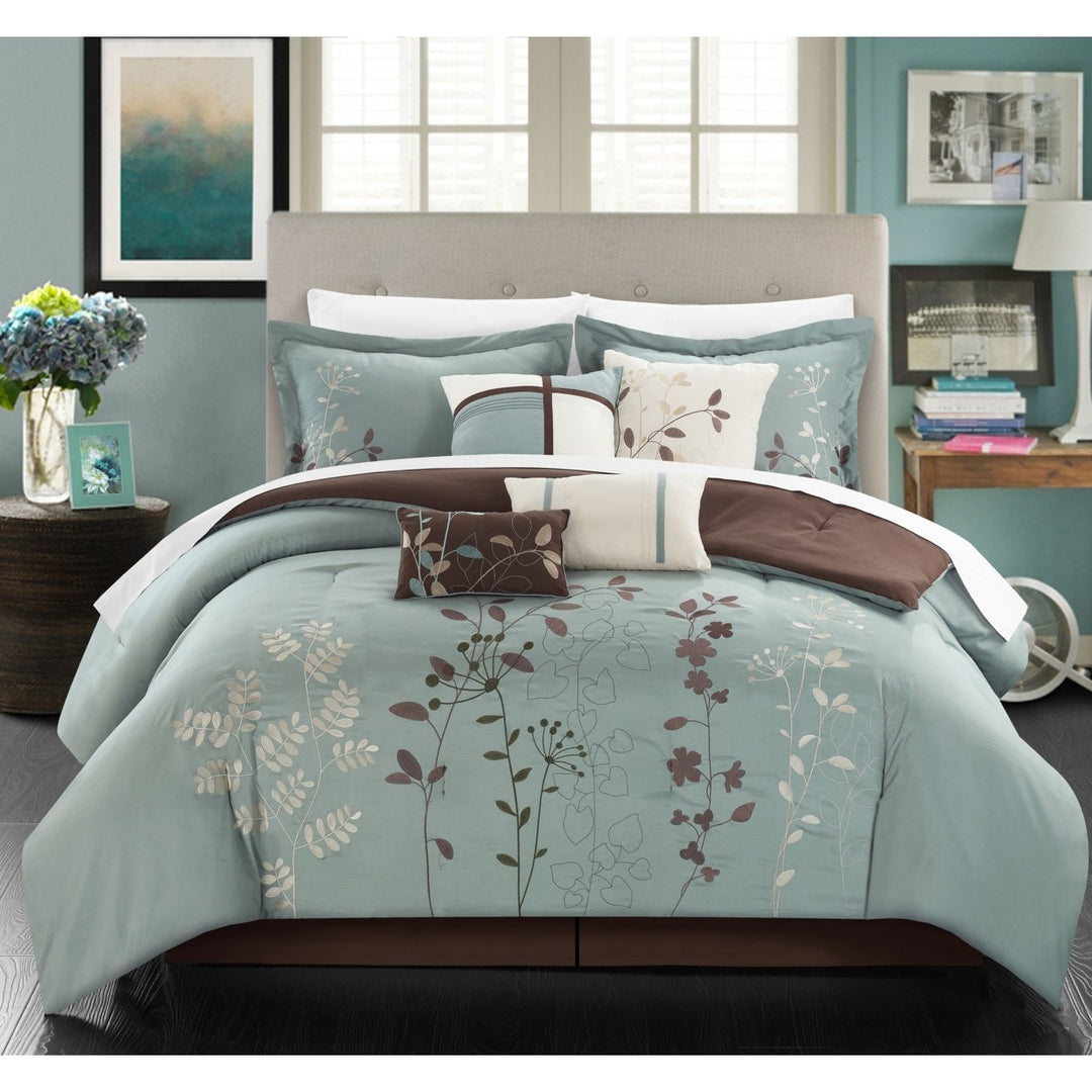 Brooke 8-Piece Embroidered Bed Comforter Set Image 9