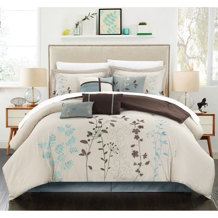 Brooke 8-Piece Embroidered Bed Comforter Set Image 10