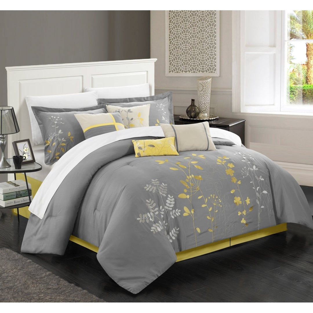 Brooke 8-Piece Embroidered Bed Comforter Set Image 1