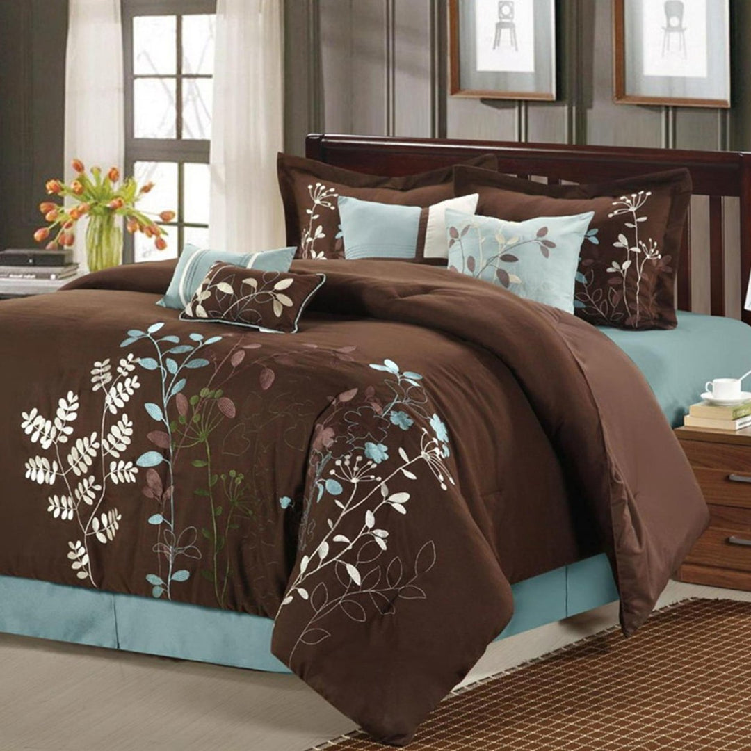 Brooke 8-Piece Embroidered Bed Comforter Set Image 1