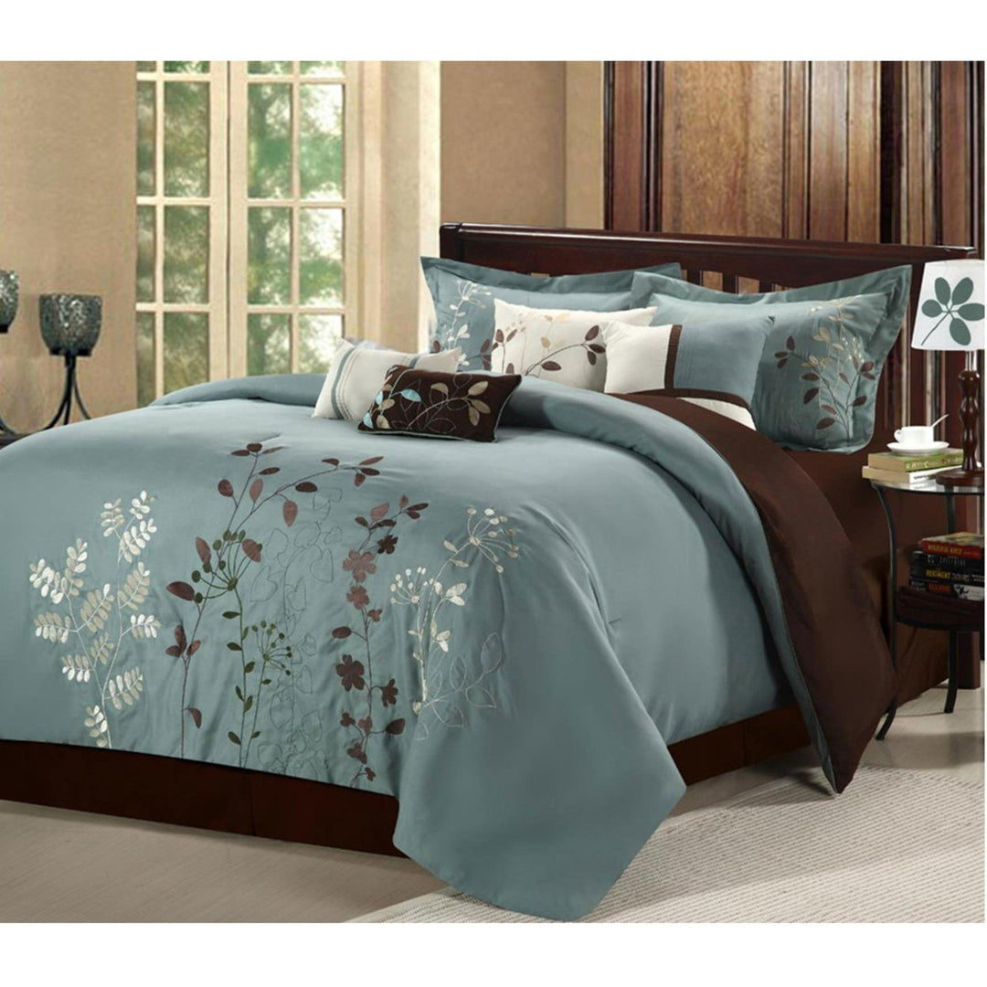 Brooke 8-Piece Embroidered Bed Comforter Set Image 1