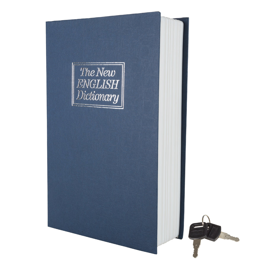 Dictionary Book Safe w/ Key Lock, Metal - 6 x 9 in Hide Money Jewelry Valuables Secret Stash Image 1