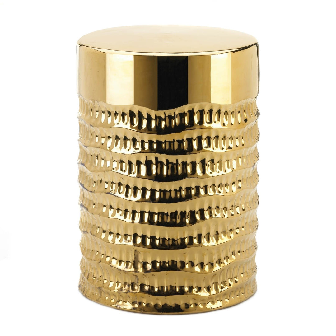 GOLD TEXTURED STOOL Image 1