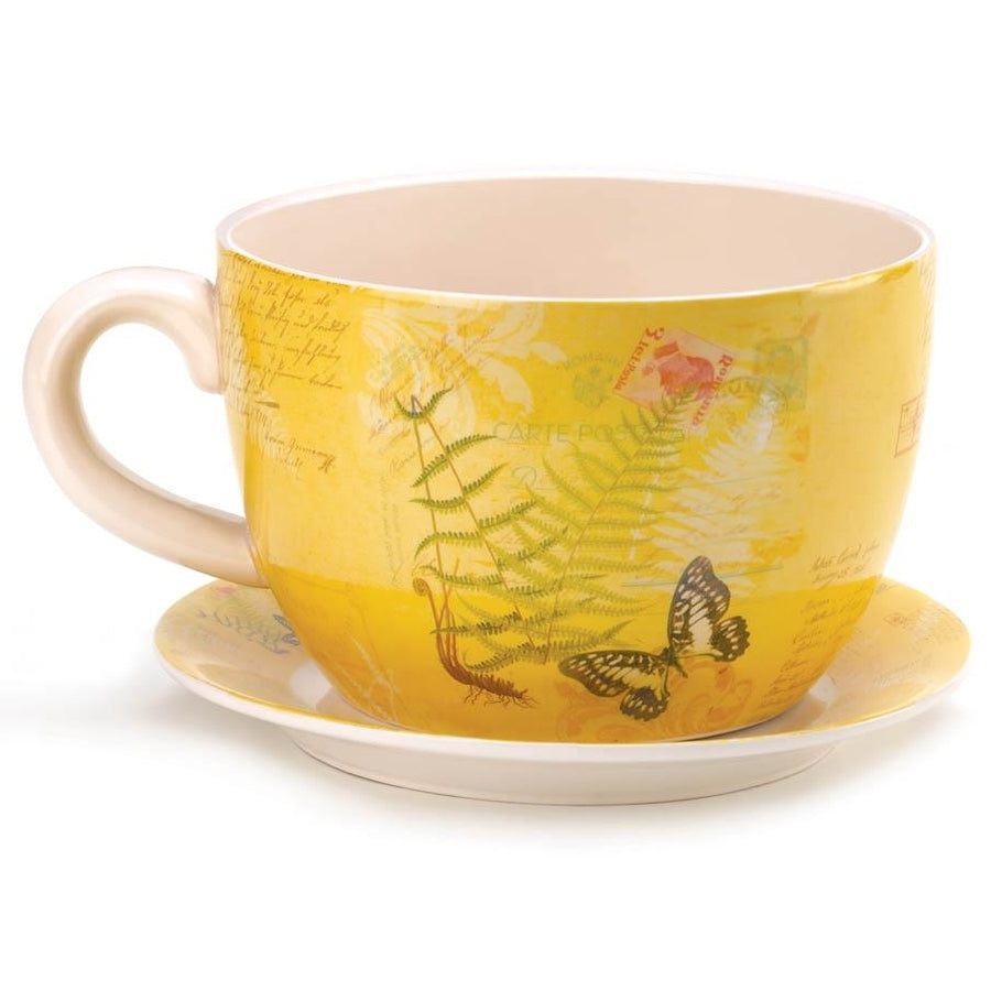 LARGE GARDEN BUTTERFLY TEACUP PLANTER Image 1