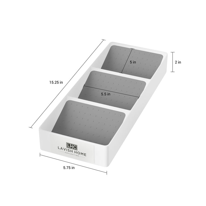 Spice Drawer Organizer 3-Tier Plastic Nonslip Space Saver Storage Rack with Angled Shelves for Kitchen, Pantry Image 3