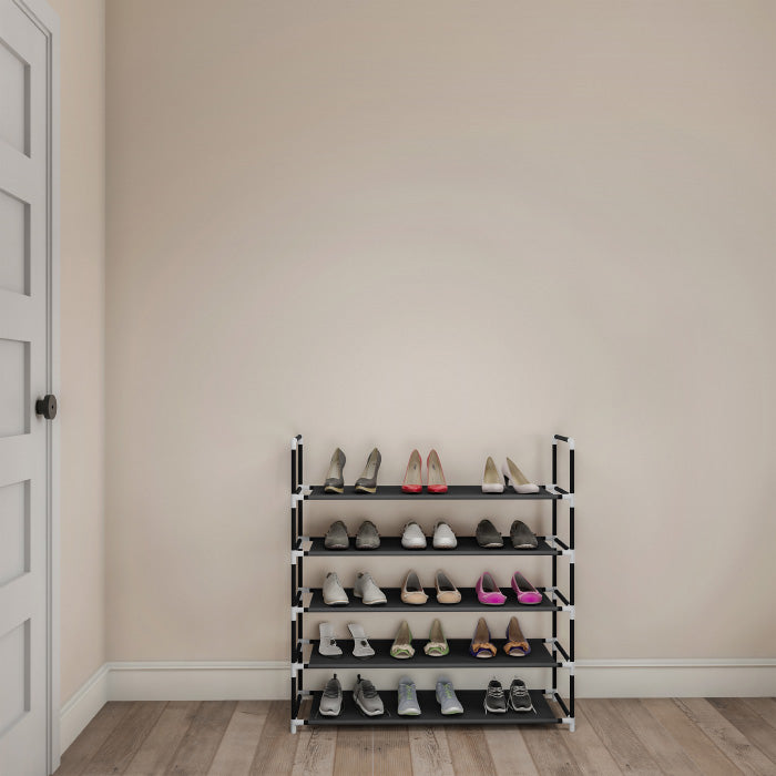 Shoe Rack-5 Tier Storage for Sneakers, Heels, Flats, Accessories, and More-Space Saving Organization Image 1