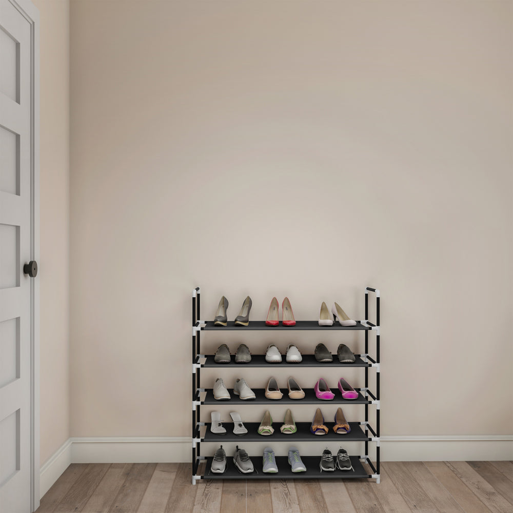 Shoe Rack-5 Tier Storage for Sneakers, Heels, Flats, Accessories, and More-Space Saving Organization Image 2