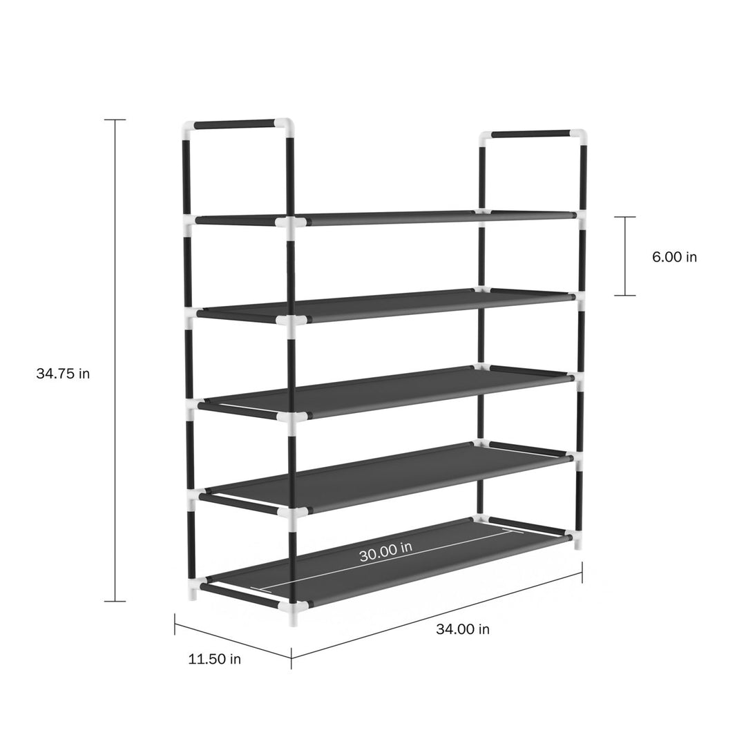 Shoe Rack-5 Tier Storage for Sneakers, Heels, Flats, Accessories, and More-Space Saving Organization Image 3