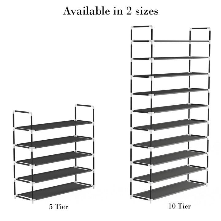 Shoe Rack-5 Tier Storage for Sneakers, Heels, Flats, Accessories, and More-Space Saving Organization Image 6