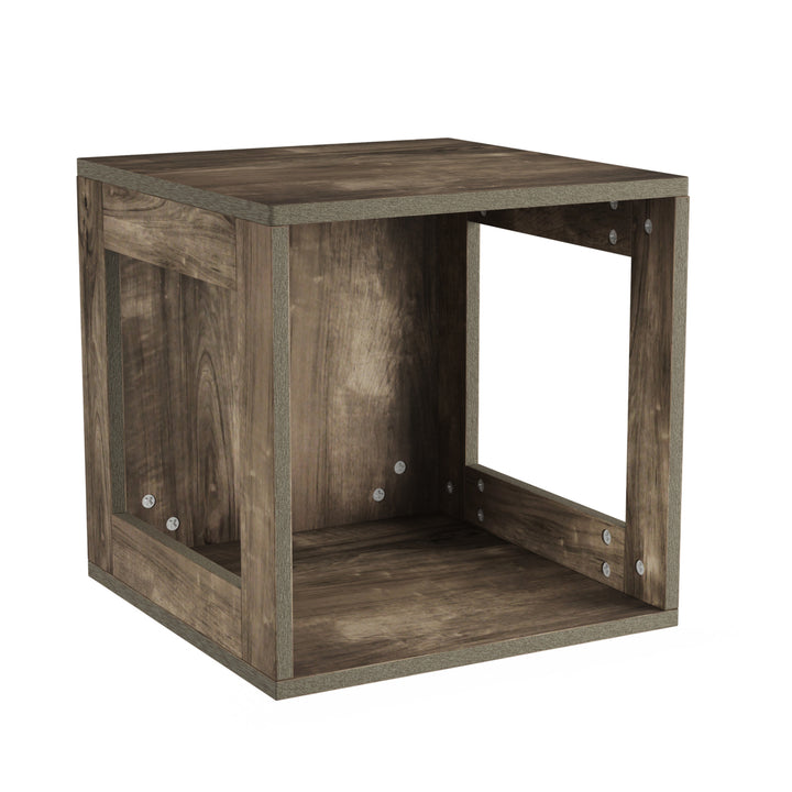 Open End Table Stackable Contemporary Minimalist Modular Cube Accent Table with Open Sides Image 9