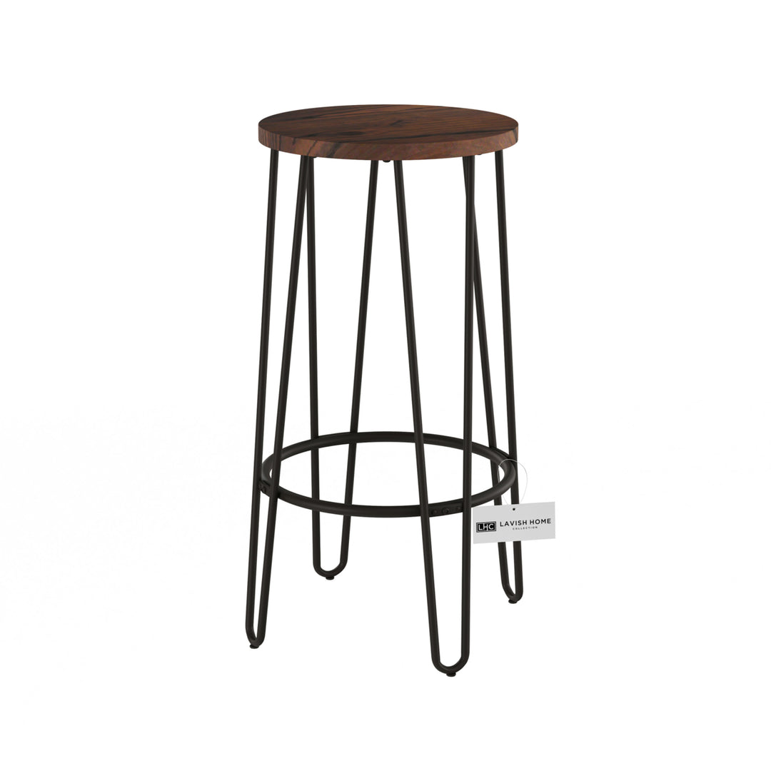 2 Pack Bar Height Stools-Backless Barstools with Hairpin Legs, Wood Seat-Kitchen or Dining Room Image 9