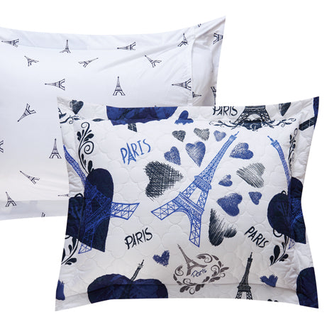Alphonse 5 or 4 Piece Reversible Quilt Set "Paris Is Love" Inspired Printed Design Coverlet Bedding Image 7