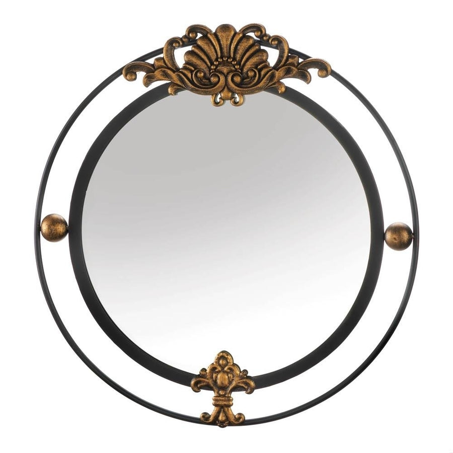 REGAL WALL MIRROR WITH GOLD ACCENT Image 1