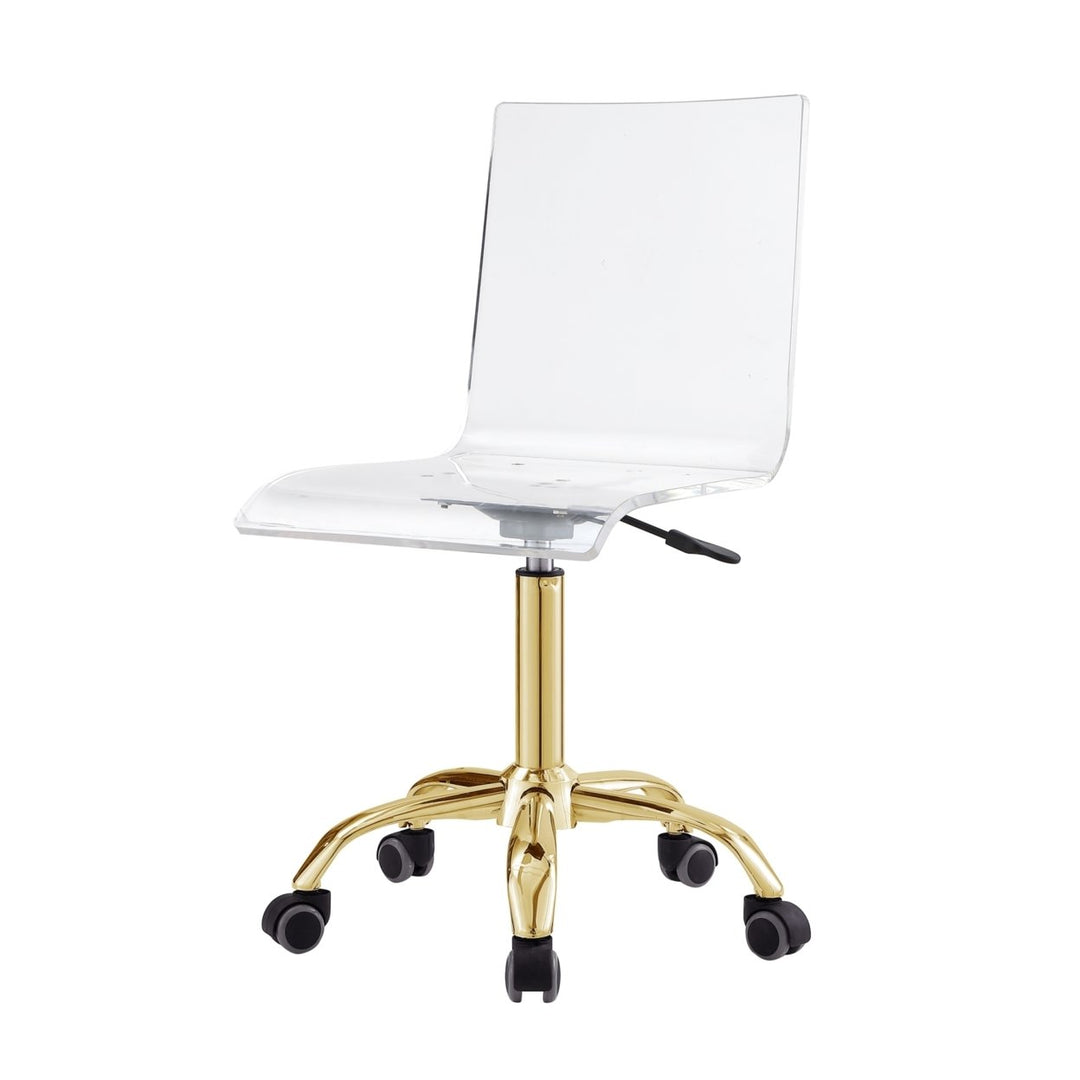 Jerome Clear Acrylic Chair-Metal Base-Caster Legs-Modern Design Image 3