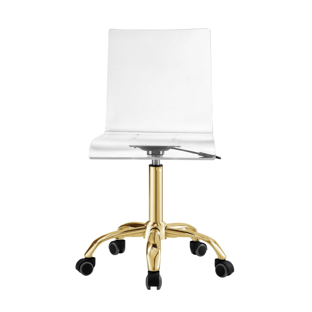 Jerome Clear Acrylic Chair-Metal Base-Caster Legs-Modern Design Image 4