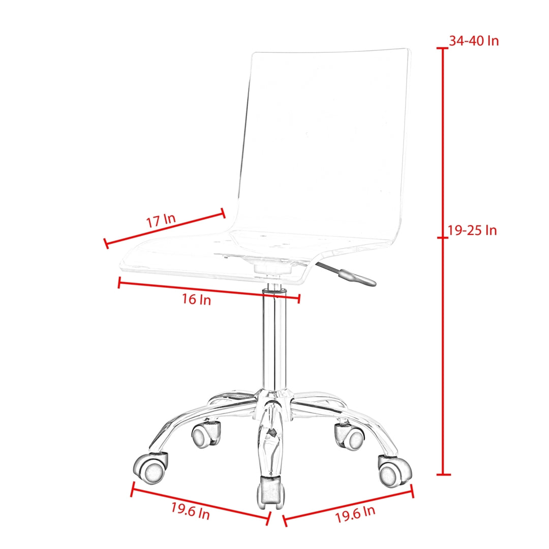 Jerome Clear Acrylic Chair-Metal Base-Caster Legs-Modern Design Image 10