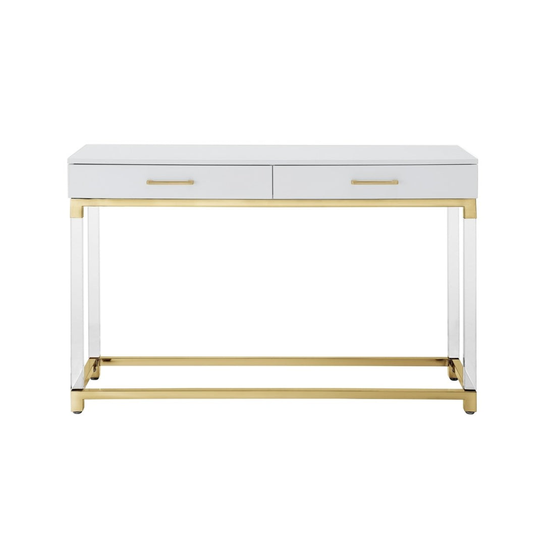 Jerome Console Table-High Gloss-Acrylic Legs-Metal Base-Modern Design Image 6