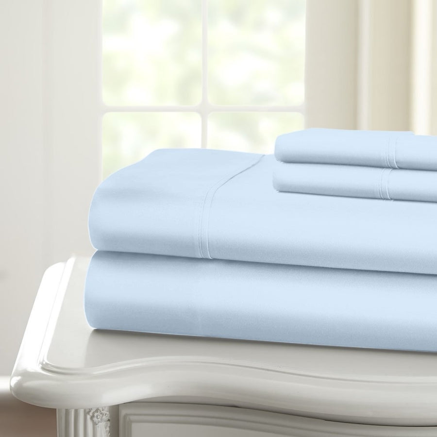 Home Sweet Home 1200 Thread Count Deep Pocket Luxury Solid Cotton Sheet Set Image 1