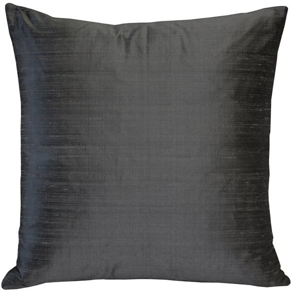 Pillow Decor - Sankara Dark Gray Silk Throw Pillow 16x16 Image 1