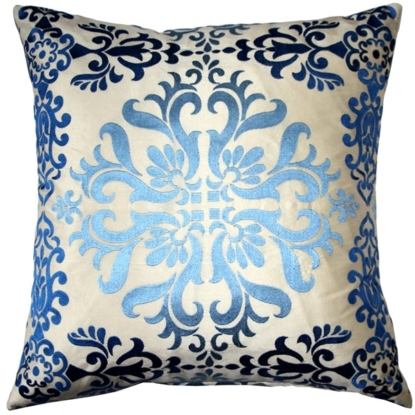 Pillow Decor - Sumatra Fountain Embroidered Silk Decorative Throw Pillow 21x21 Image 1