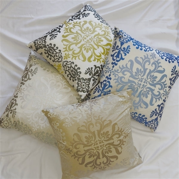 Pillow Decor Sumatra Fountain Silk Decorative Throw Pillow 21x21 Blue Embroidered Image 3