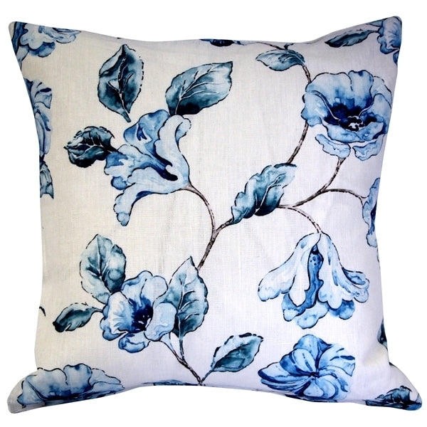 Pillow Decor - Blue Lily Linen Throw Pillow 20x20 Image 1