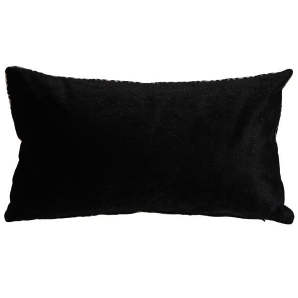 Pillow Decor Jager Black Diamond Textured Velvet Throw Pillow 12x20 Inch Image 3