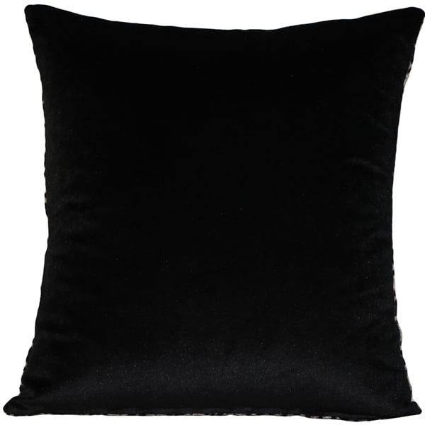 Pillow Decor Amethyst Stripes Velvet Throw Pillow 20x20 Square Black Back Image 3