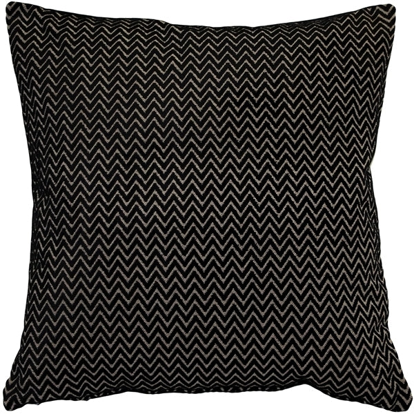 Pillow Decor Art Deco Stripes 20x20 Velvet Throw Pillow Black Cream Zigzag Image 1