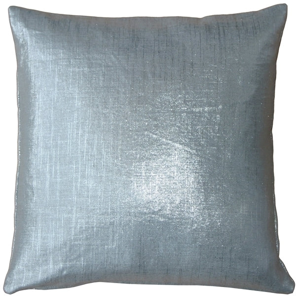 Pillow Decor Tuscany Linen Silver Metallic 20x20 Throw Pillow Decorative Cushion Image 1