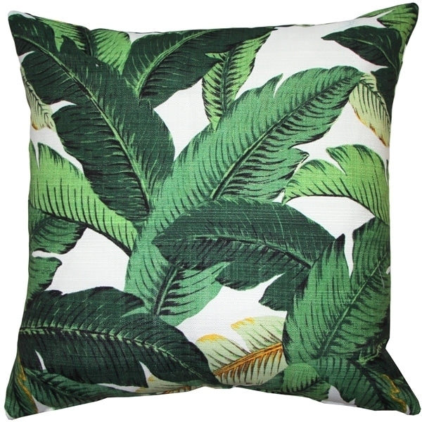 Pillow Decor Bahama Leaf Throw Pillow 20x20 Bright Green Tropical Design Image 1