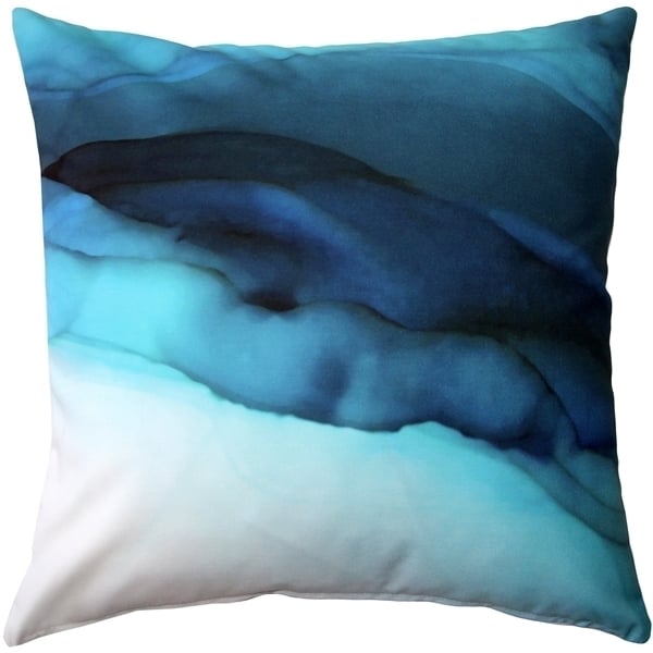 Pillow Decor Karalina Beneath the Waves 20x20 Throw Pillow Deep Blue Polyester Image 1